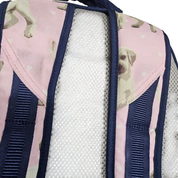 Pottery Barn Kids Pink & Navy‎ Puppy Print Backpack Multiple Compartments - Picture 8 of 11